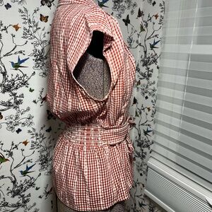 Max Studio Red Gingham Blouse